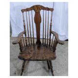 (1) Wooden Windsor Style Rocking Chair