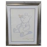 Framed Winnie the Pooh Animation Sketch 1966