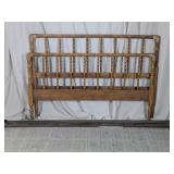 Wood Spindle Headboard w/ Metal Bed Rails