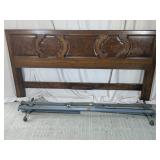Wood Headboard & Metal Bed Frame Rails