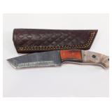 (1) Handcrafted Fixed Blade Knife w/ Sheath