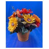 Artificial Daisy Floral Arrangement in Brown Pot