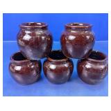 Brown Glazed Ceramic Mini Pots