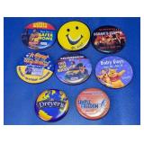 (8)Vintage Promotional Pinback Button Lot