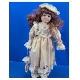 Victorian Style Girl Doll w/ Lace Dress & Parasol