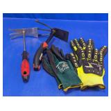 Garden Tools & Work Gloves Lot