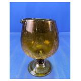 Vintage Mid Century Hand Blown Amber Glass B