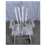 (1) Distressed Wood Rocking Chair
