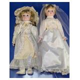 2 Vintage Collectible Porcelain Dolls