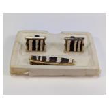 Mid-Century Imitation Zebra Skin Cuff-links Tie