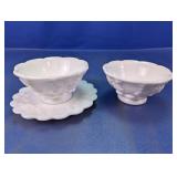 Milk Glass Grape Pattern Bowls
