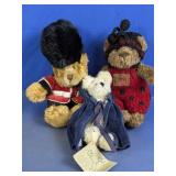 (3)Charming Trio of Collectible Teddy Bears