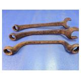 (3) Vintage Ford Cast Iron Open & Closed End
