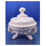 Milk Glass Covered Candy Dish