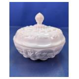 Milk Glass Covered Candy Dish