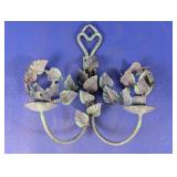 Metal Wall Candle Holder With Leaf Design