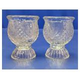 (2) Pressed Glass Footed Goblets
