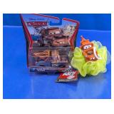Disney Pixar Cars 2 Mater Toy & Bath Pouf Lot