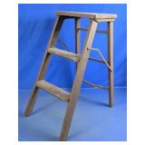 Brown Wooden Step Ladder Stool