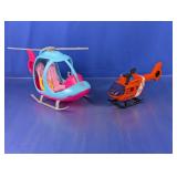 Toy Helicopters Blue Pink and Coast Guard