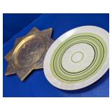 (2) Vintage USA Metal & Ceramic Trays