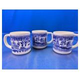Blue White Scenic Pattern Ceramic Mugs