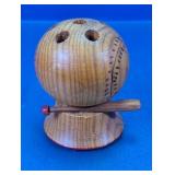 Vintage Wooden Baseball Pen/Pencil Holder