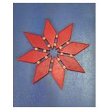 Red Starburst Wooden Trivet from West Germany
