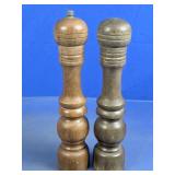 (2) Wooden Salt & Pepper Grinders