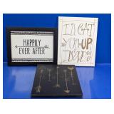 (3)Rustic Arrow & Quote Canvas Wall Art Trio