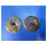 2 Antique Extra Large 2" Abalone Shell Buttons