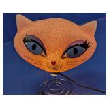 Pink Cat Head Table Lamp