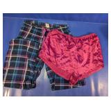 (2)Sonoma Plaid Pants & Satin Shorts Duo