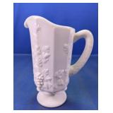Milk Glass Grape Pattern Pitcher