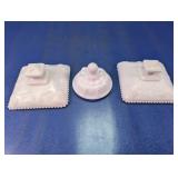 Milk Glass Grape Pattern Dish Lids