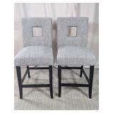 Upholstered Gray Bar Stools