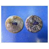 2 Antique Extra Large 2" Abalone Shell Buttons