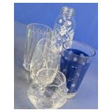 Assorted Clear Glass Drinkware & Bottle