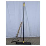 (2) Quickie Push Broom & Floor Scraper
