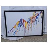 Framed Abstract Drip Art Wall Hanging