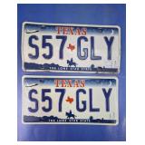 (2) Texas Lone Star License Plates