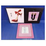 (3) Fashion Shoe Wall Art Pieces