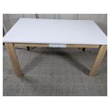 White and Oak Finish Dining Table
