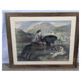 (1) Vintage Style Horse Rider Print