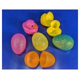 Plastic Easter Eggs & Duck Toy Lot