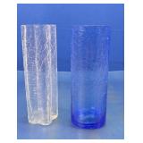 (2) Textured Glass Vases
