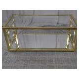 (3) Glamorous Gold Tone Coffee Table
