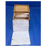 Wooden Recipe Box with Handwritten Recipes