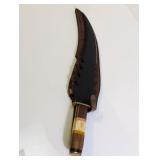 Large Fixed Blade Fantasy Knife w/ Leather Sheath
