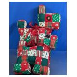 Pair of Holiday Patchwork Scottie Dog Plush Decor